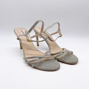 Stuart Weitzman Women's Starla 80 Ankle Strap‎ Leather Platform Sandal Size 11